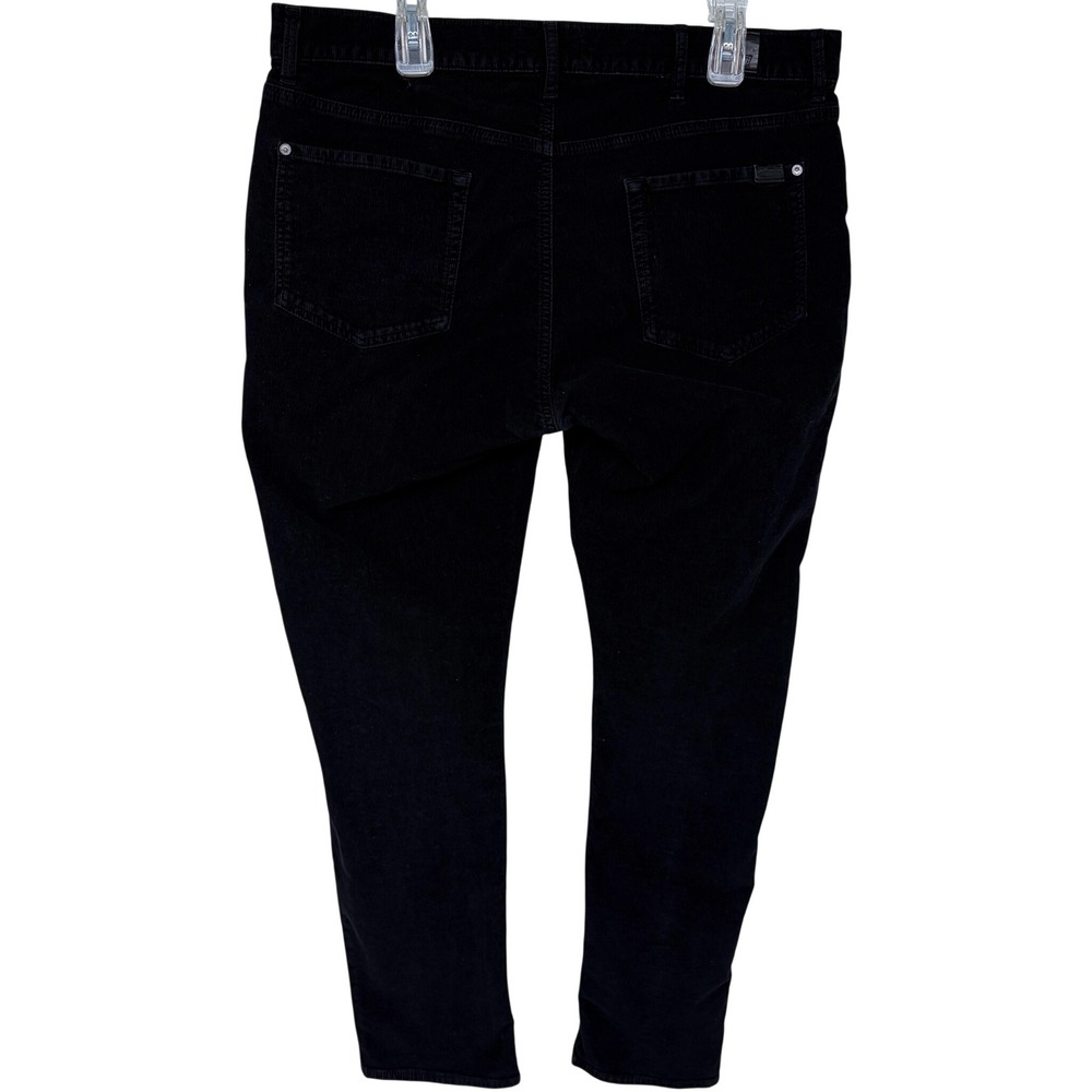 7 For All Mankind Corduroy Pants Mens Size 38 Black Slimmy Tapered Casual Slacks